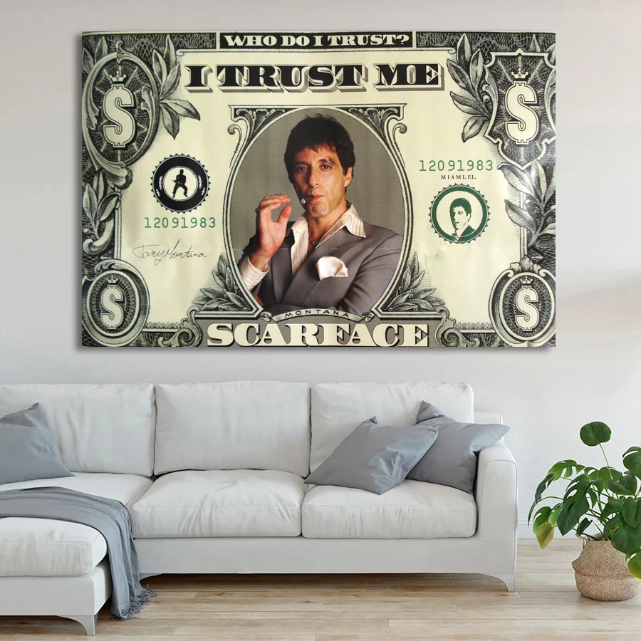 Классический фильм Лицо со шрамом Аль Пачино доллар настенный художественный