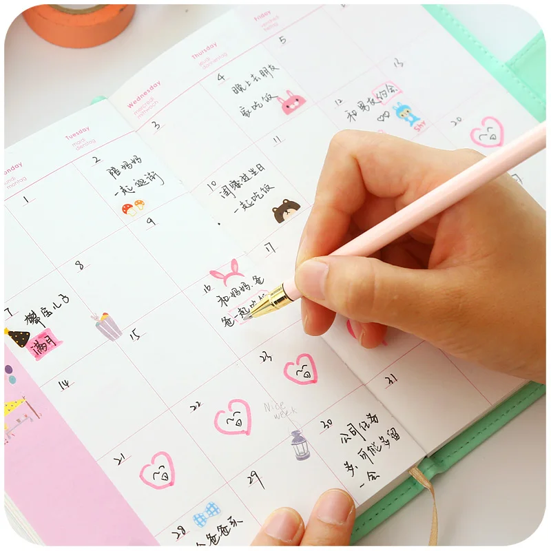 Новое поступление еженедельный планер милый блокнот творческая книжка для