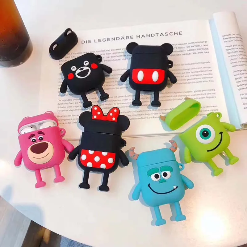 Чехол с мультипликационным рисунком для airpods 1 2, беспроводной bluetooth-ушной чехол для телефона airpod, мягкий силиконовый чехол для air pods