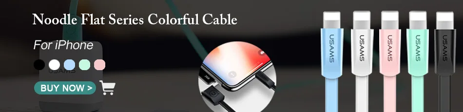 USAMS кабель для мобильного телефона для iPhone XR XS 7 6 плетеный кабель для быстрой зарядки для световых кабелей светодиодный usb-кабель для синхронизации данных iOS 12 11