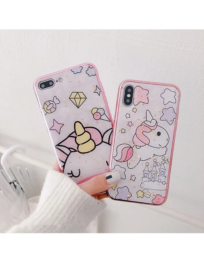 3D роскошный дизайнерский мультяшный милый Единорог чехол для iPhone X XS MAX XR 8 7 6 S Plus