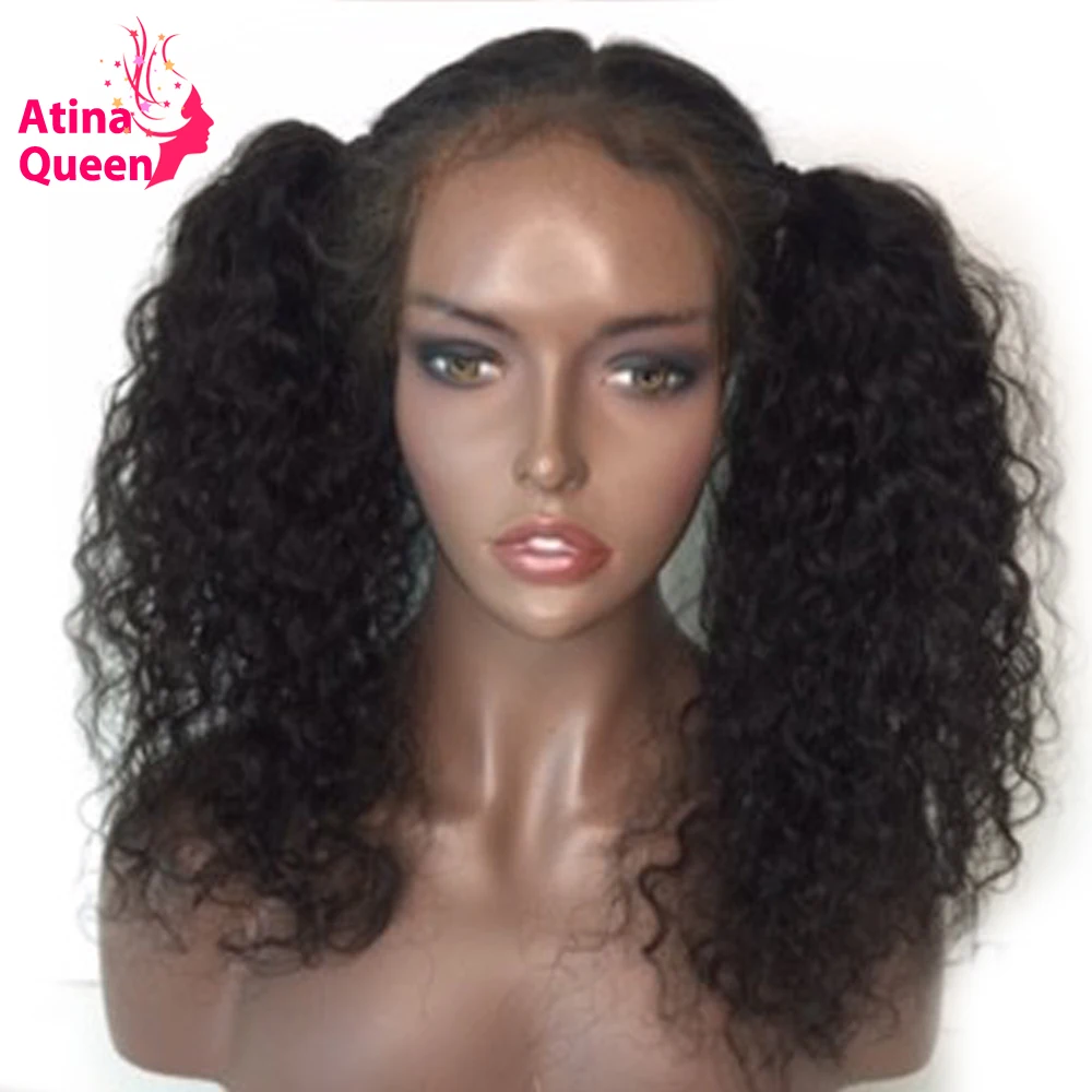 Atina Queen Hair Products Glueless полные парики шнурка для женщин волна воды Remy человеческих