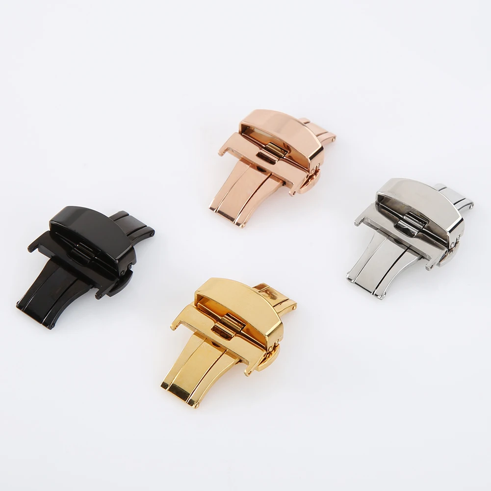 Stainless Steel Flip Lock Butterfly Deployment Clasp Watch Deployant Buckle Folding Butterfly Buckle Watch Buckle Watch Accesso