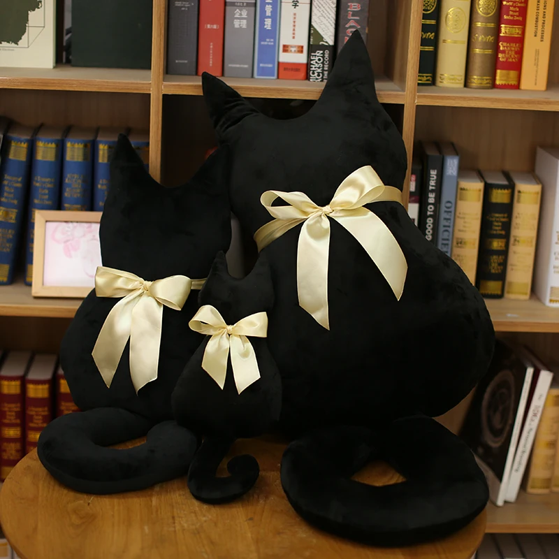 

2019Kawaii Plush Cat Toys Staffed Cute Shadow Cat Dolls Kids Gift Doll Lovely Animal Toys 2 Colors Home Decoration Soft Pillows