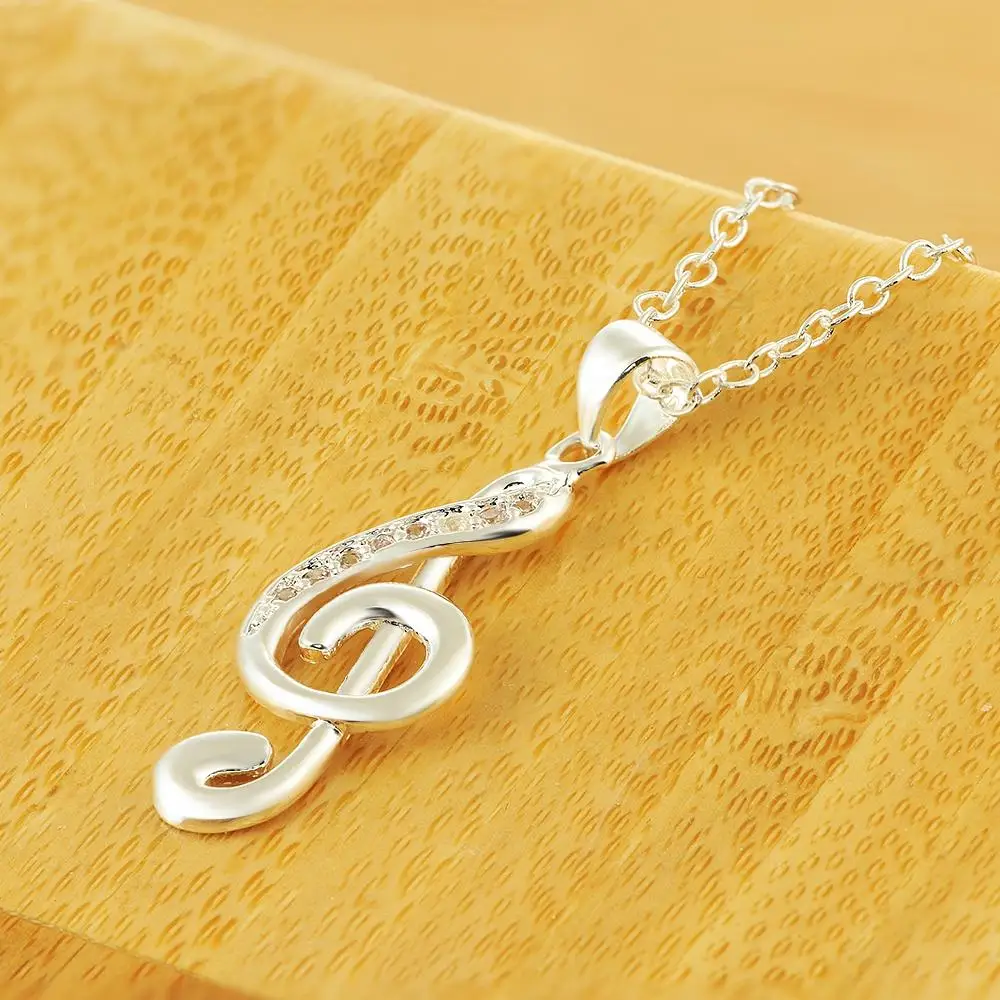 New Plated silver classic charm musical notes necklace favorite fashion jewelry direct factory price free shipping LN011 | Украшения и