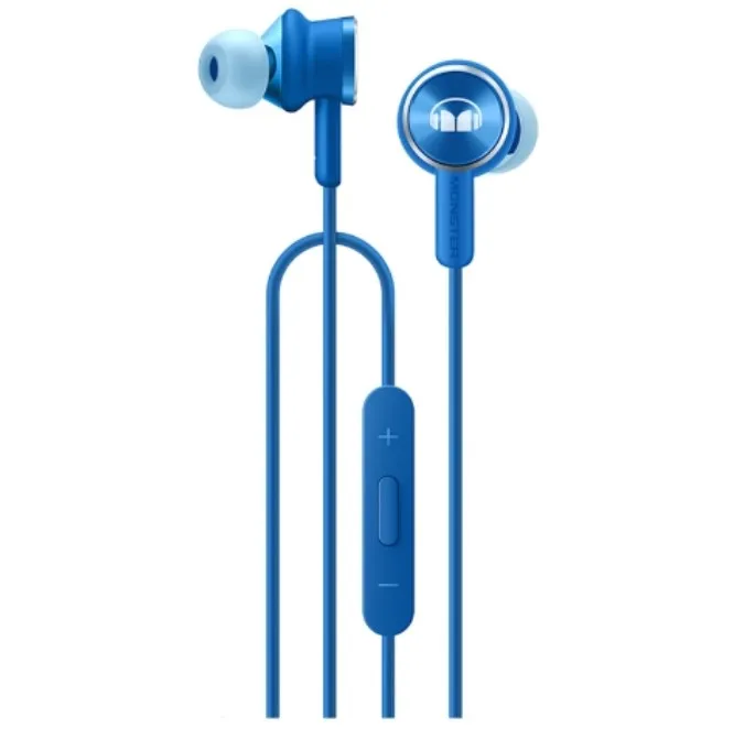 Blue Оригинальные новые наушники Honor Monstor 2 Hi Res AM17 3,5 мм наушники-вкладыши с пультом дистанционного управления и микрофонный провод 1,2 м гарнитура - Цвет: Blue