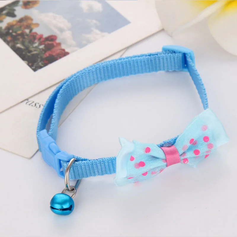 Sky blue Модный Регулируемый милый галстук для щенка, собаки, кошки, ошейник для питомца, нейлоновый колокольчик, котенок, карамельный цвет, 1 шт., галстук-бабочка, бант, Likesome - Цвет: Sky blue