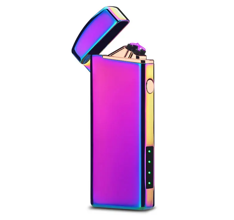 2.8*7.5cm Plasma Lighter Double Arc USB Charging Metal Electric Quantity Shows Windproof Electronic Smoking Use | Дом и сад