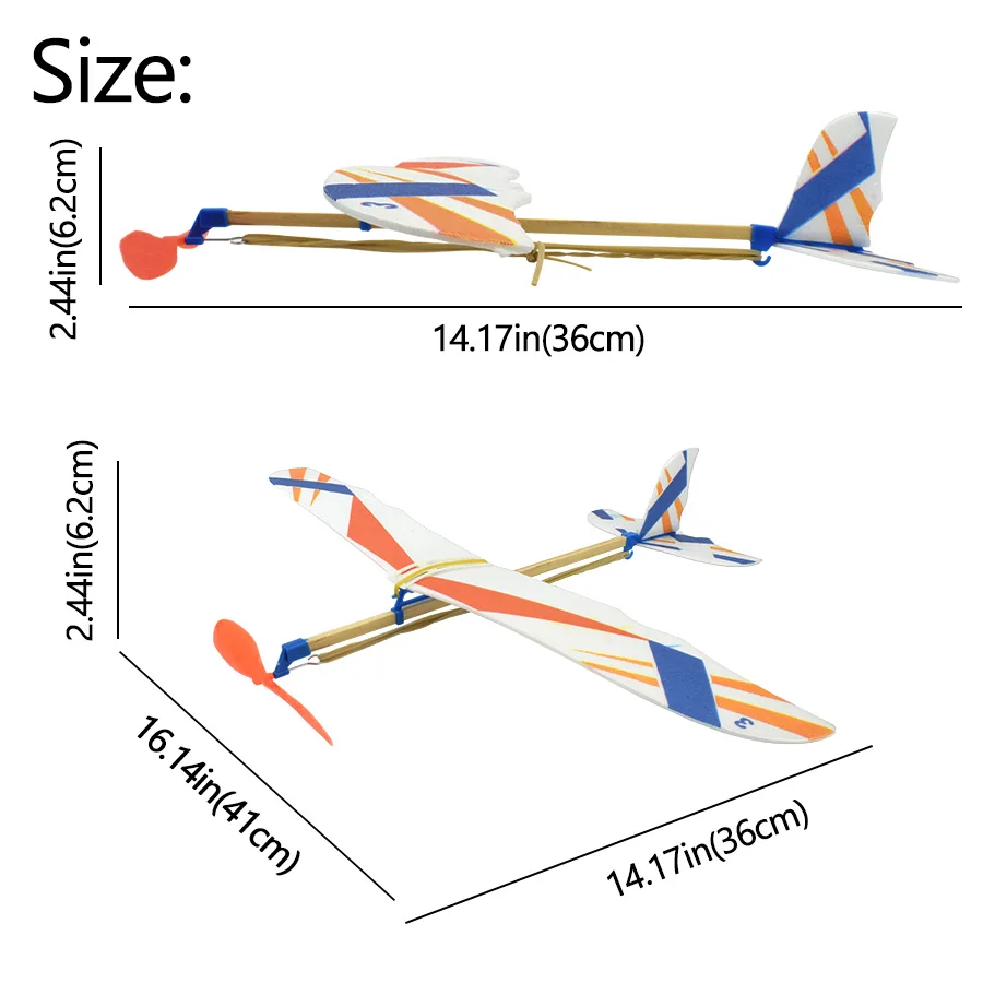 DIY Kids Toys: Rubber Band Powered Aircraft Model Kits for Children - Foam Plastic Assembly Planes Model Science Toy - Perfect Gifts image 3