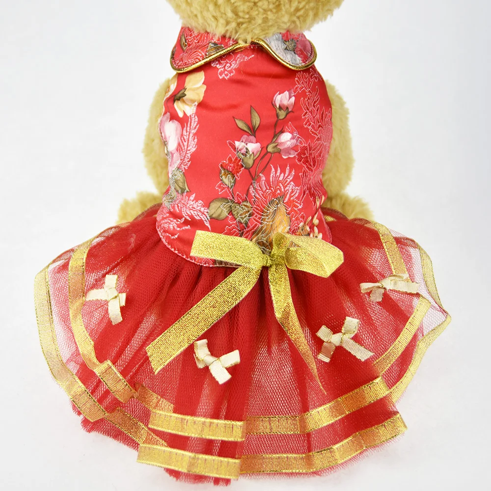 Роскошное платье с цветочным принтом для собаки и щенка винтажная пачка домашних