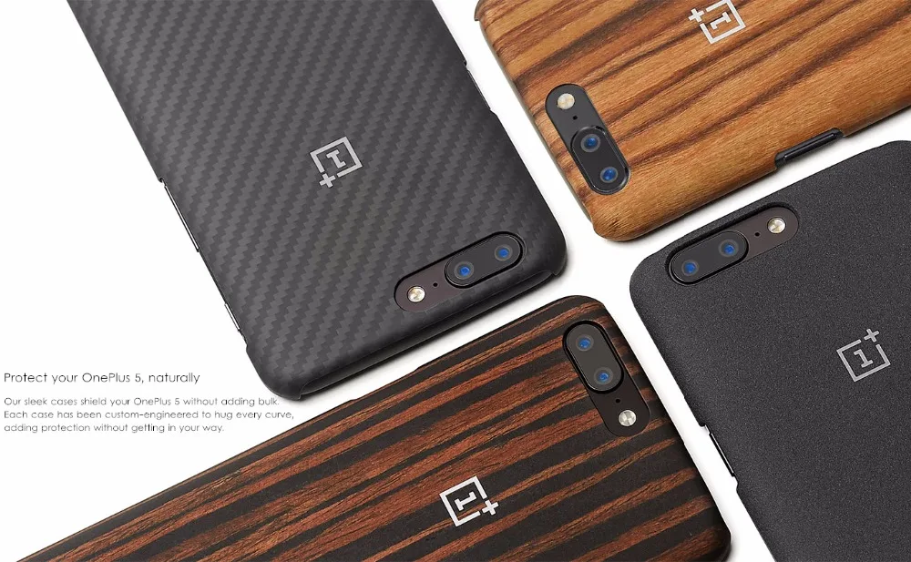 Оригинальный защитный чехол для OnePlus 5 Karbon Carbon Kevlar наполовину обернутый Жесткий