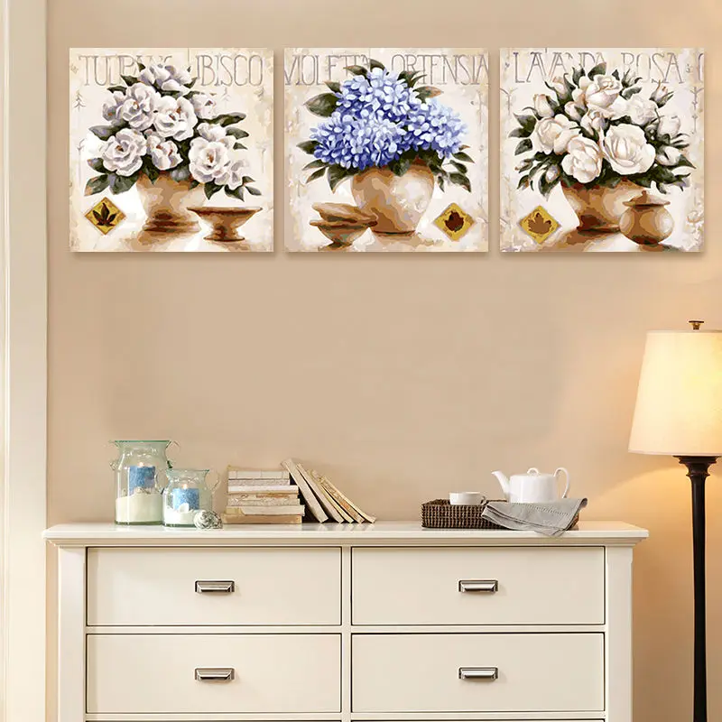 Раскраска по номерам ваза цветы модульная живопись цифровая краска домашний