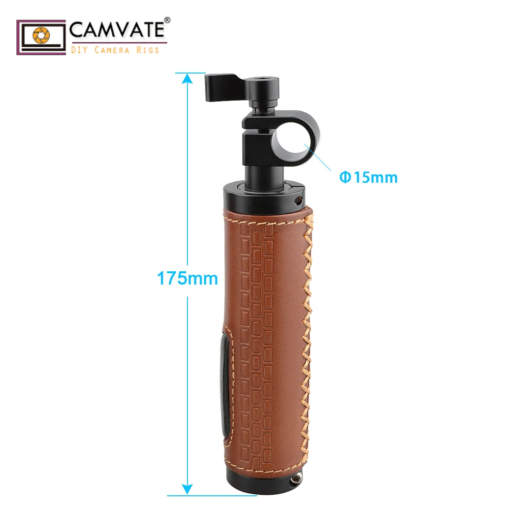 CAMVATE кожаная ручка с 15 мм одиночный штанговый зажим &amp 1/4 &quot 20 резьбовое отверстие