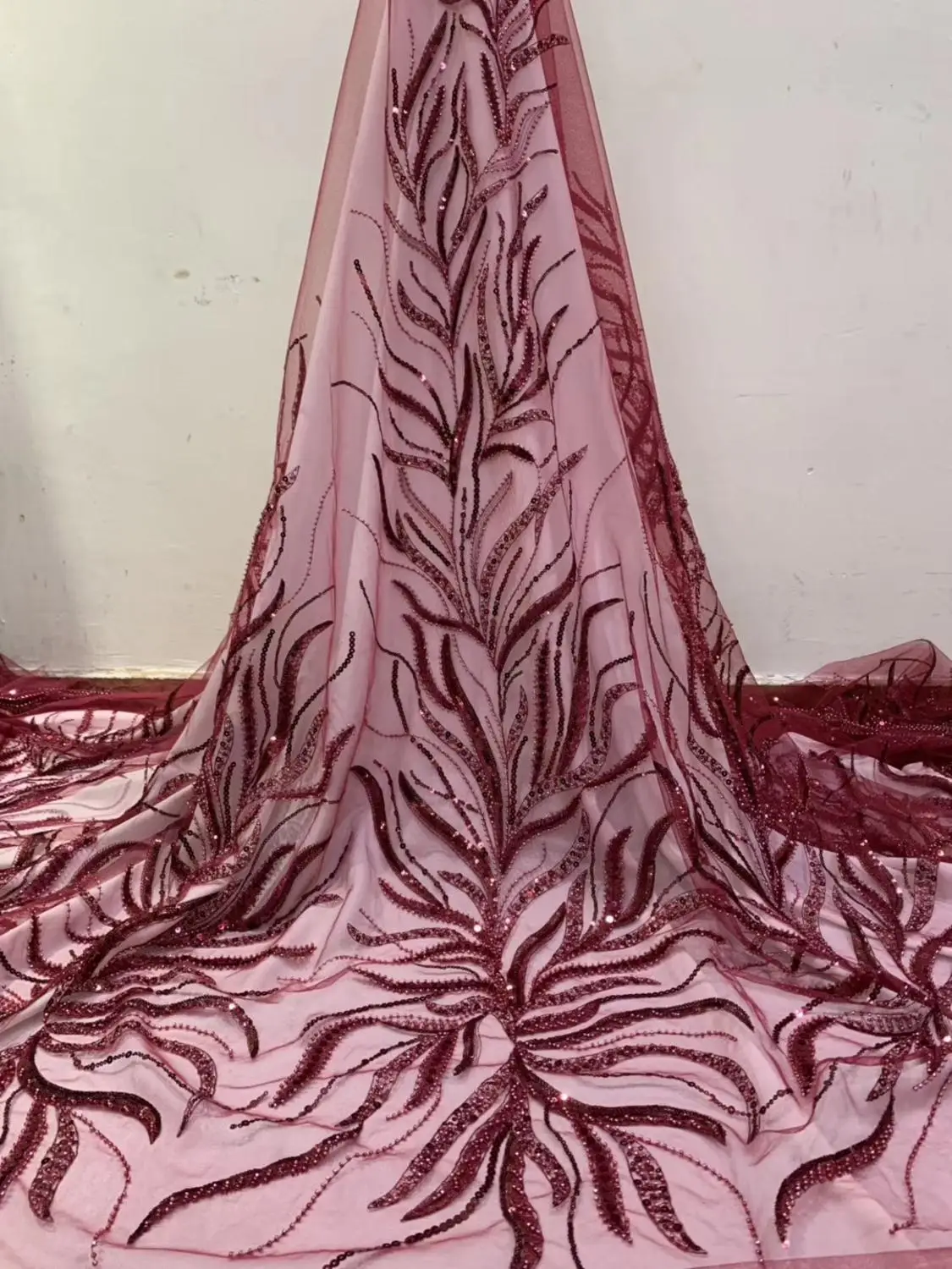 

fashion design beaded african french lace fabric with sequins beautiful french lace for wedding dress VISAJUN153