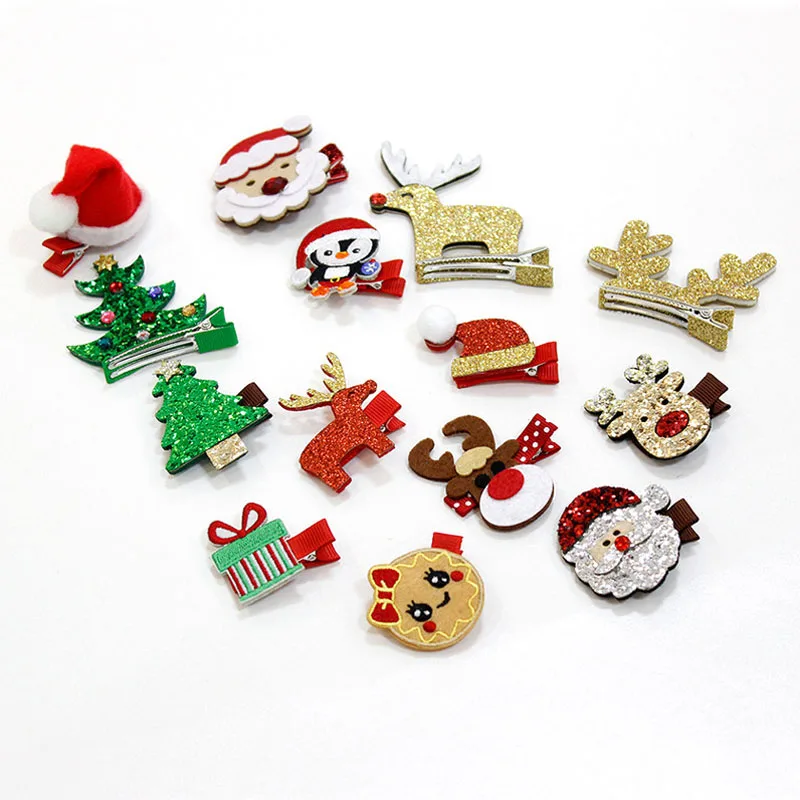 2017 веселые рождественские шерстяные заколки для волос в виде лося девочек