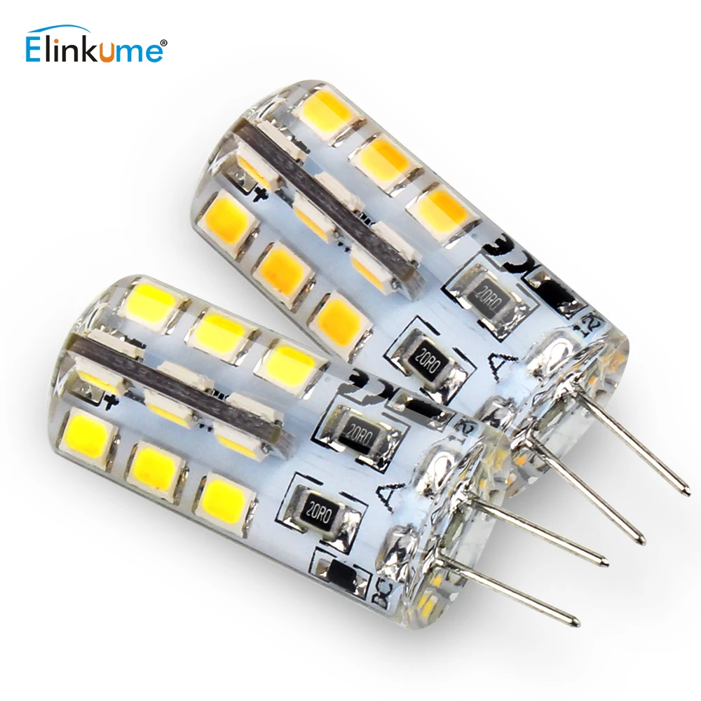 Elinkume G4 светодиодный светильник лампы 24 48 шт. чип SMD3014 2835 энергосберегающие 2 Вт 3