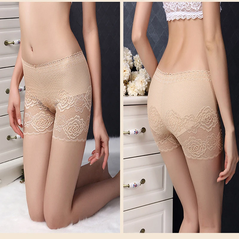 3 шт. женские кружевные шорты со средней талией незаметные короткие колготки 3xl