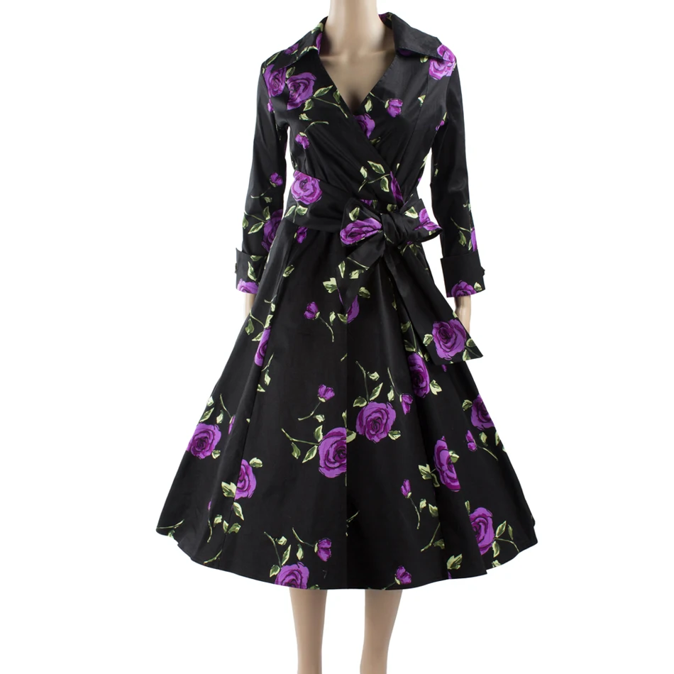 Женское плиссированное платье LERFEY винтажное в горошек с длинным рукавом и