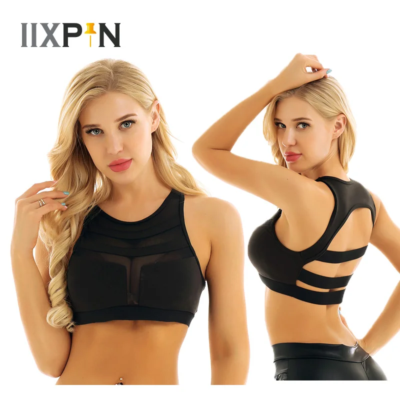 Женская Одежда для танцев бюстгальтер с бретельками и круглой шеей ударопрочный