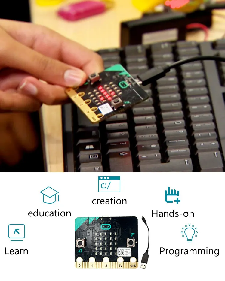 BBC micro: бит nRF51822 KL26Z Bluetooth 16 КБ ОЗУ 256кб флэш-Cortex-M0 карманный компьютер для детей начинающих обучение питону JS
