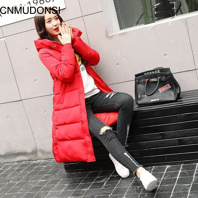 2018 Новые Длинные парки женские Для женщин зимнее пальто теплая хлопковая куртка