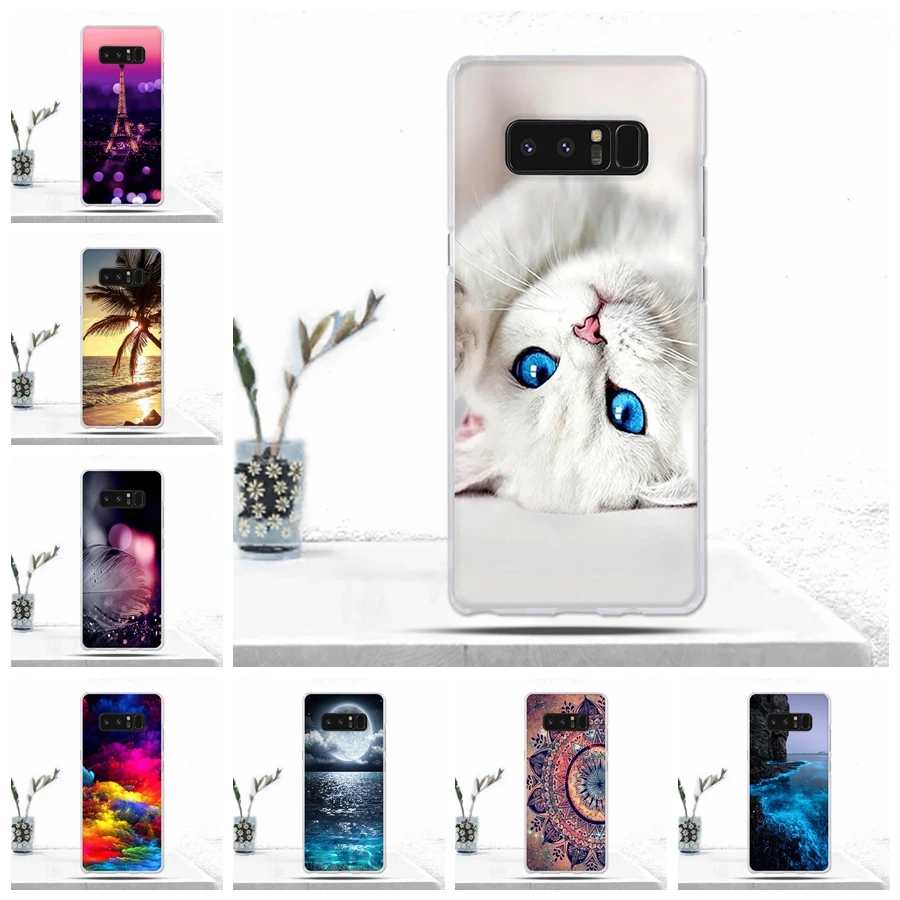 Роскошный чехол для samsung Galaxy Note 8 N950 Fundas мягкий ТПУ силиконовый задняя крышка N950F