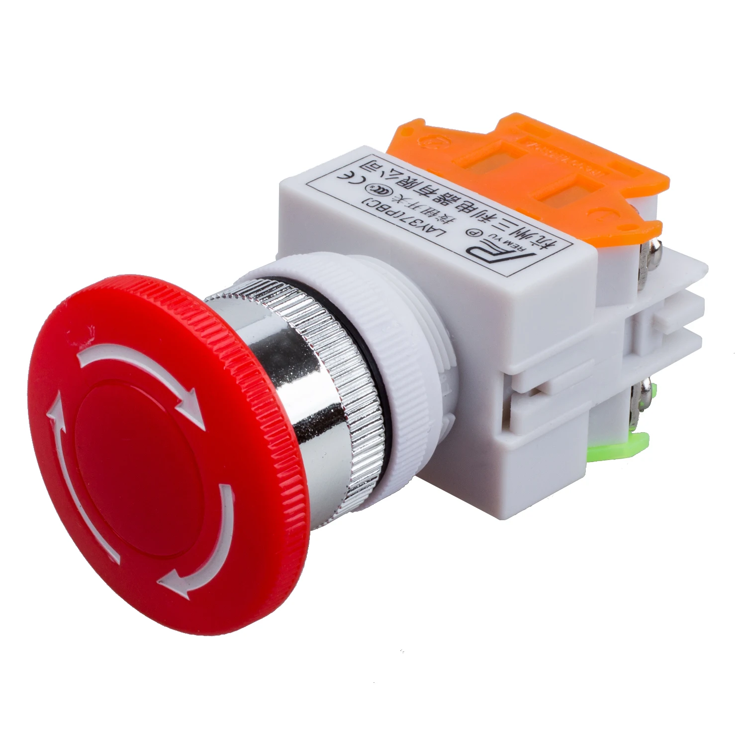 Красный гриб Кепки 1NO 1NC DPST аварийной остановки кнопочный переключатель