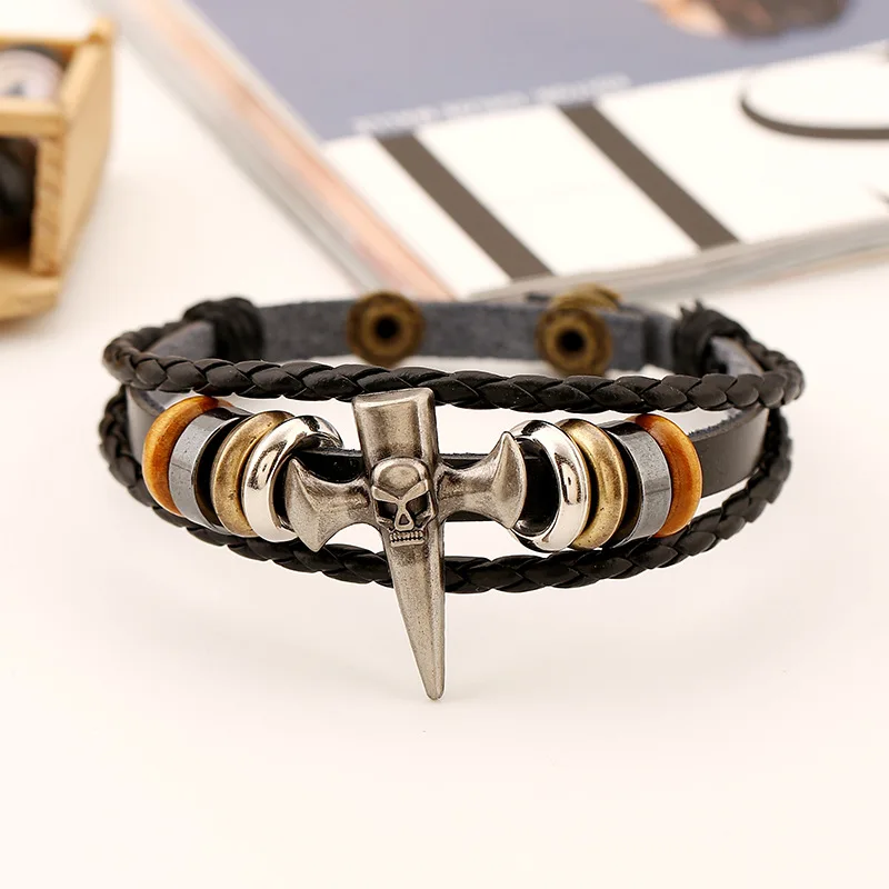 Ювелирные изделия в стиле панк браслеты из коровьей кожи искусственная кожа