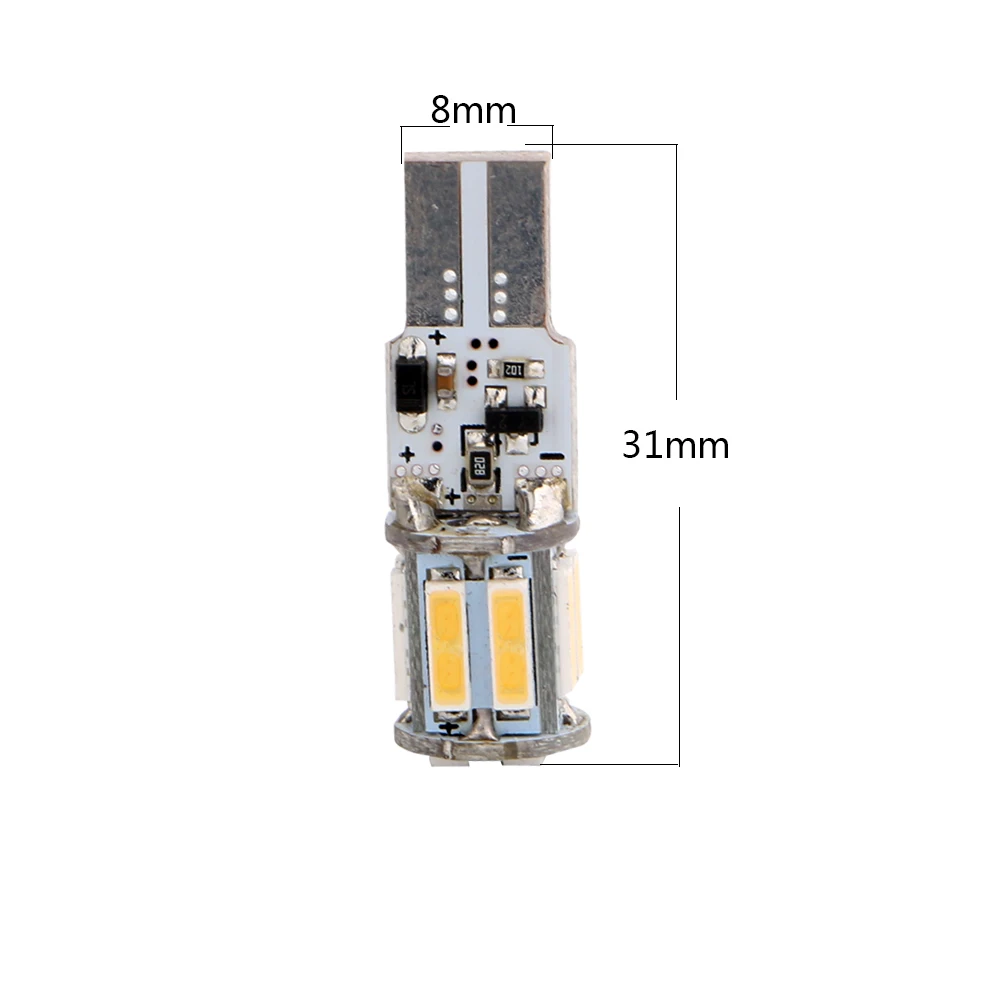 Оптовая продажа! 100X T10 w5w 194 168 7014 10 SMD Canbus без ошибок Led задние фонари 12В Белый