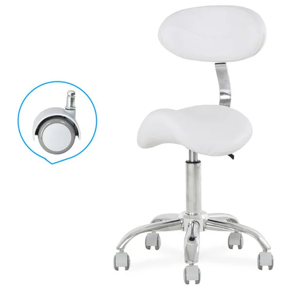 White Color W Back Стоматологическое мобильное кресло офтальмологическое седло стул доктор стул из искусственной кожи стоматологическое кресло седло стул вращающееся эргономичное вращающееся кресло - Цвет: White Color W Back