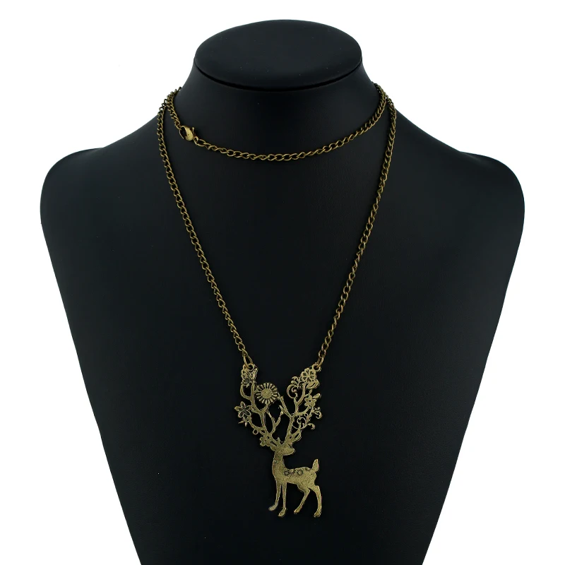 Модные аксессуары Sika Олень ожерелье ювелирные изделия Ретро металлическое с