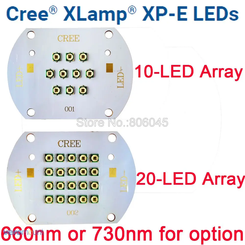 30 Вт 60 Вт Cree XP-E XPE растение мульти-чип 10LED 20LED Интегрированный Светодиодный массив фото красный 660нм Дальний Красный 730нм на медной печатной плате
