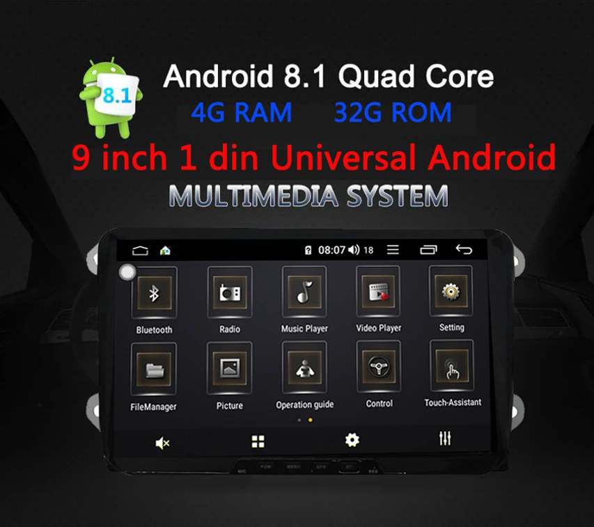 Sbaid Восьмиядерный Android 8,1 4+ 32G автомобильный Радио GPS; Мультимедийный проигрыватель ForVW Golf Passat с DSP Wifi Автомобильный плеер