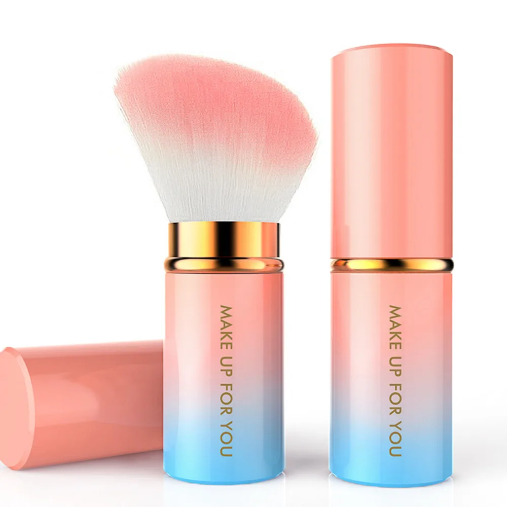 1 шт. мягкие волокна пластиковые ручки кисти для макияжа выдвижной Кабуки Румяна