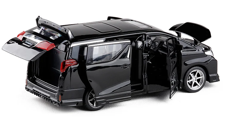 Высокая симитация 1:32 Alphard MPV модель из сплава Вытяните назад Модель автомобиля с 4 открыть дверь звуковой светильник детские игрушки