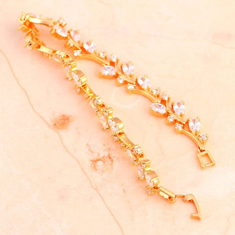 Новый Бренд Дизайнерский Браслет Желтого Золотого Цвета с Кристаллами Разных Цветов, Здоровые, Без Никеля и Свинца, Модные Украшения TB1008A.