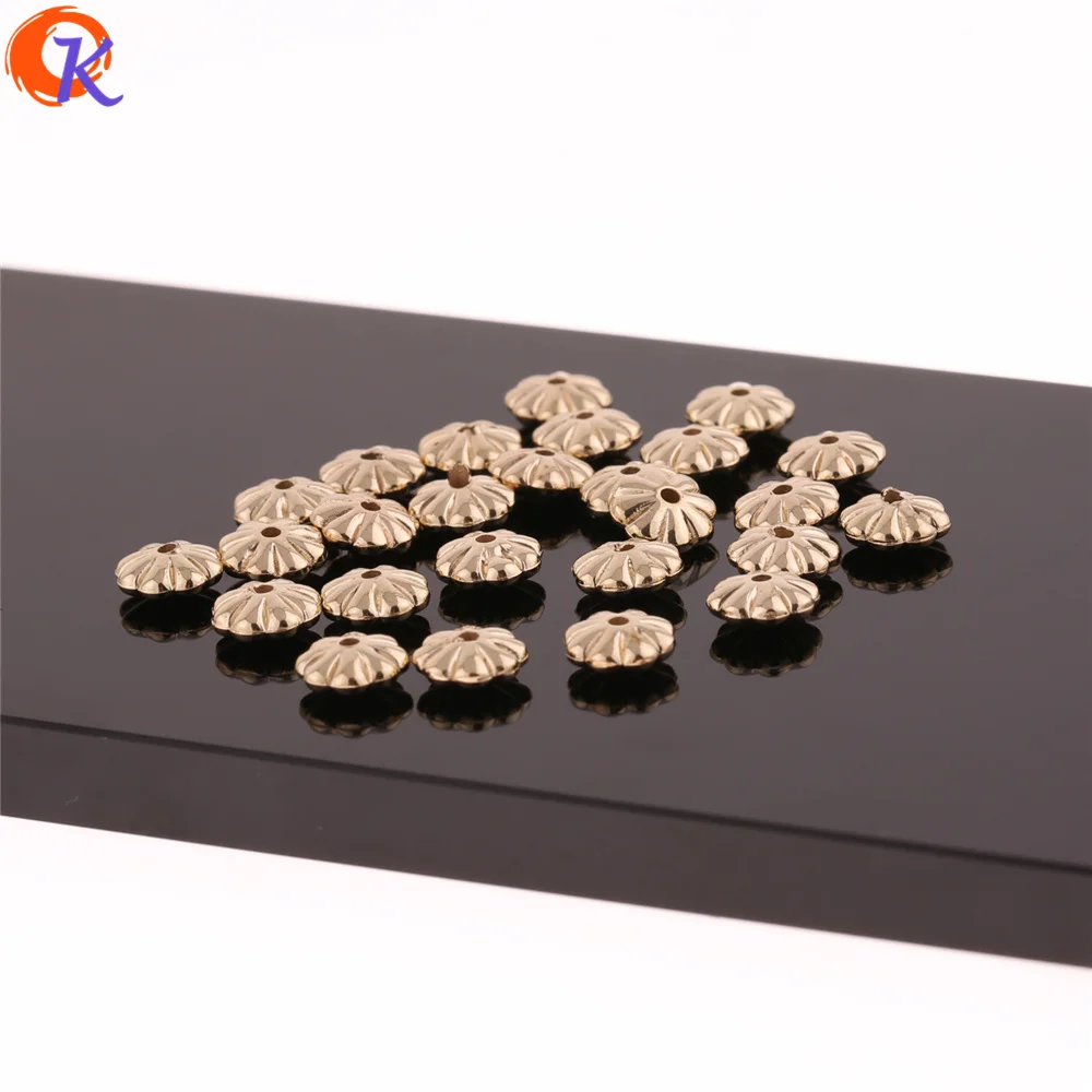 Cordial Design 8MM 1000Pcs/Lot Earring Findings/Acrylic Beads/Flower Shape/Gold UV Plating/Hand Made/Beads Jewelry Accessories | Украшения