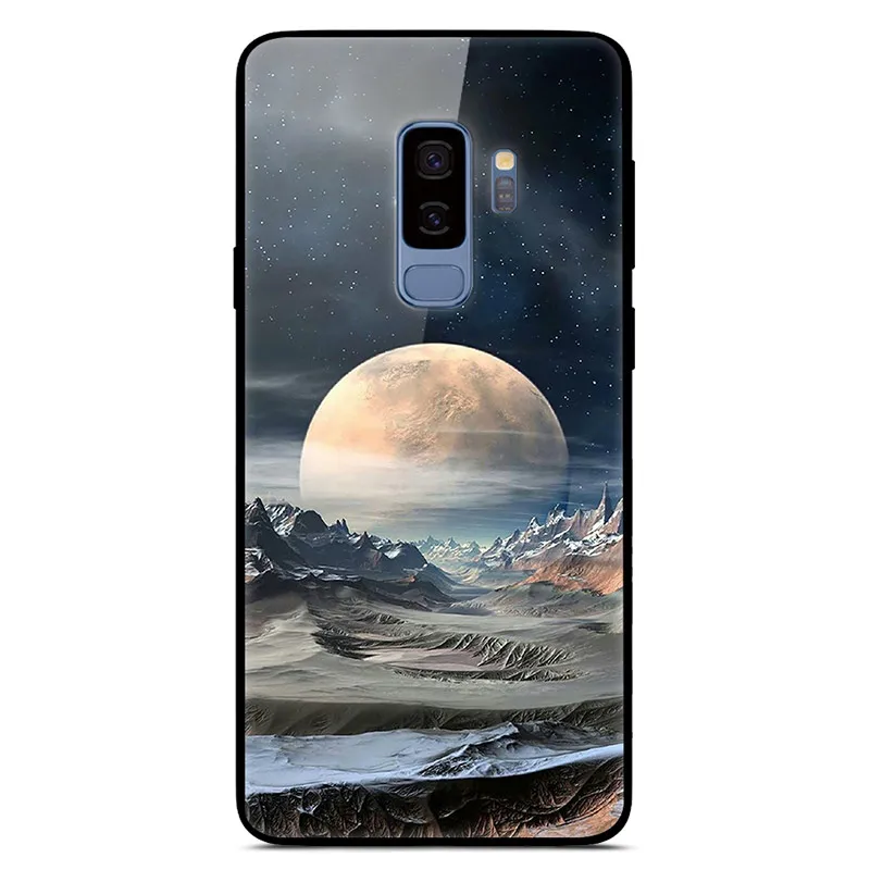 1 Чехол для samsung S9 блестящий чехол Стекло жесткая задняя крышка корпуса для samsung Galaxy S9 плюс чехол мягкий TPU бампер S9+ S9Plus Hoesjes - Цвет: 1