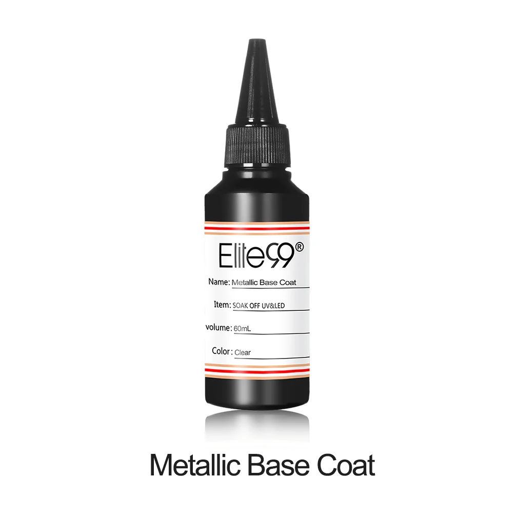 Metallic Base Coat Elite99 60 мл матовая металлическая усиленная воздушная сухая грунтовка матовый УФ-Гель-лак верхнее Базовое покрытие впитываемый УФ-светодиодный Гель-лак для дизайна ногтей - Цвет: Metallic Base Coat