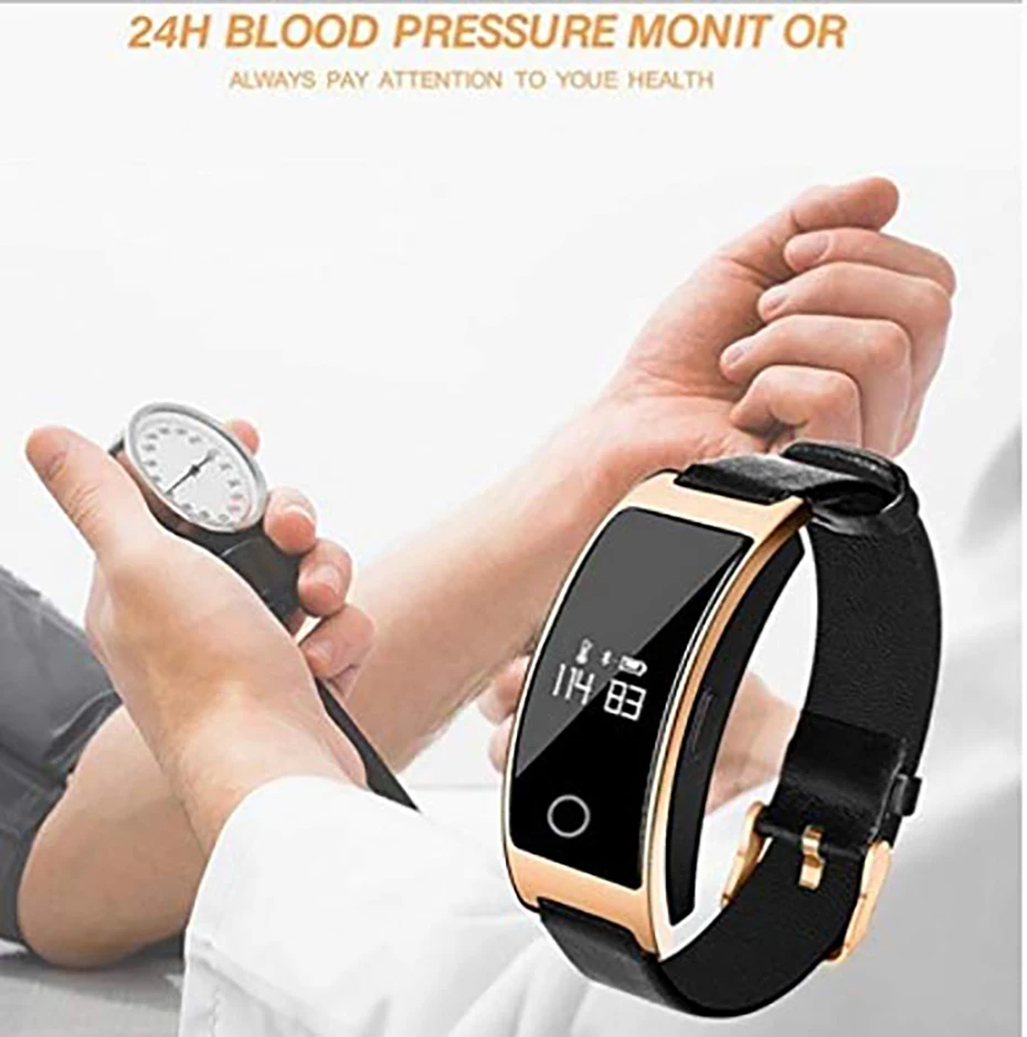 Smart Браслет крови Давление монитор Смарт часы Для мужчин для Android iOS Bluetooth 4 0 IP67
