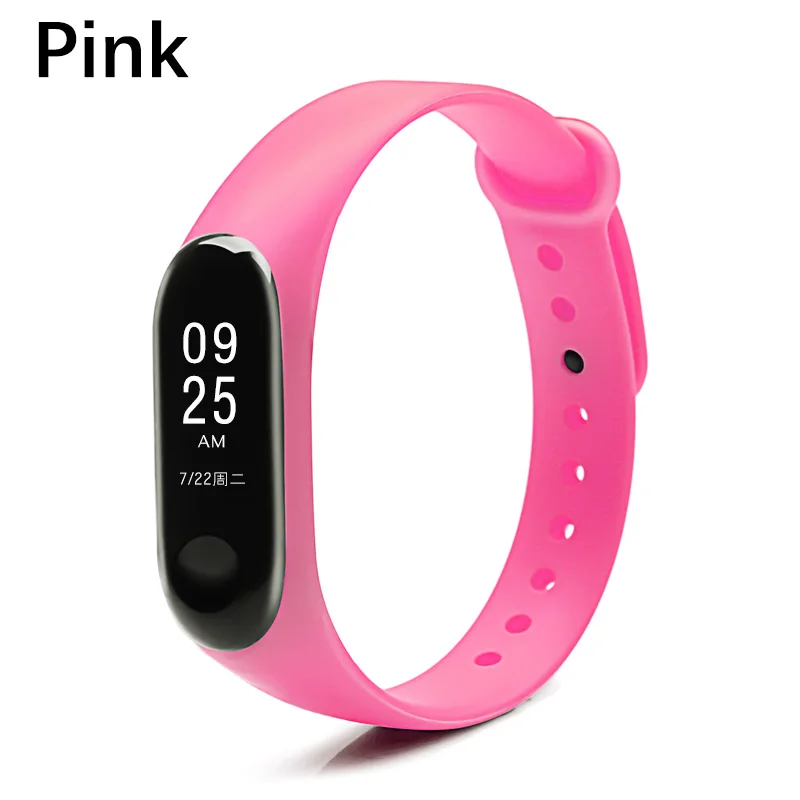 Pink BOORUI Новое поступление mi Band 3 ремешок mi band 3 Силиконовый ремешок для xiaomi mi 3 браслет сменный Браслет Смарт-браслет аксессуары - Цвет: Pink
