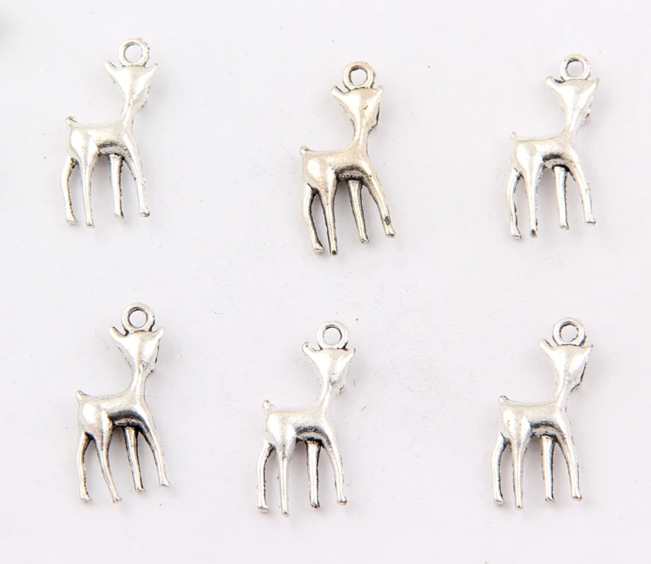 

Wholesale 100Pcs Tibetan Silver Deer Charm Pendant 24x11mm