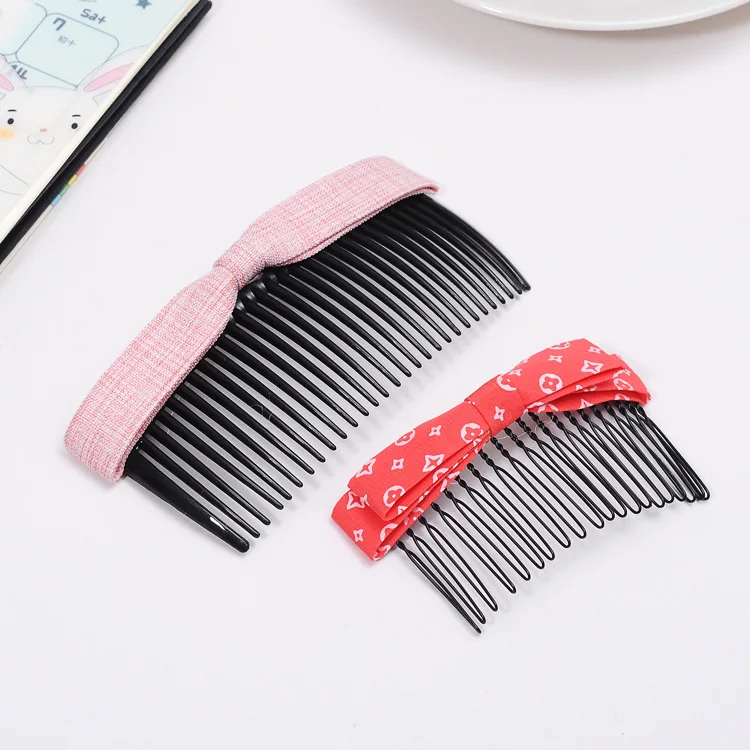 Корейский тканевый цветной гребень для волос с узлом-бабочкой аксессуары