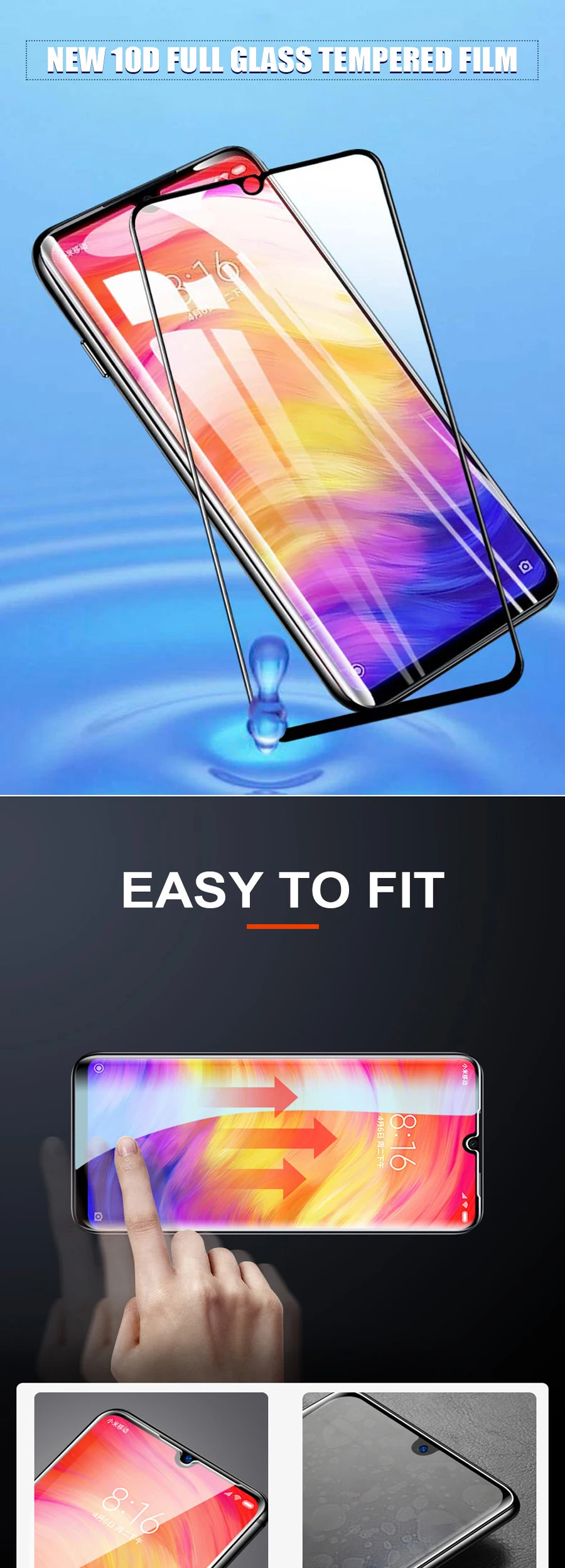 Полное клеевое покрытие из закаленного стекла для Xiaomi mi 9 mi 9 SE 9se Защитное стекло для экрана для Red mi 7 Note 7 note7 защитная пленка