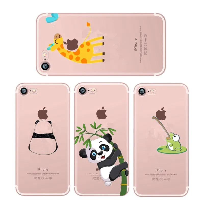 Панда Кола смешная прозрачная чехол для телефона iphone 8 Plus 7 6 S 5 5S SE мягкие