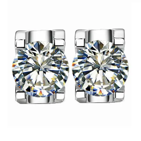 0.3 CT/piece Pattern Diamond Stud Warrings Wedding Jewelry Real 925 Sterling Silver Earrings for Her | Украшения и аксессуары