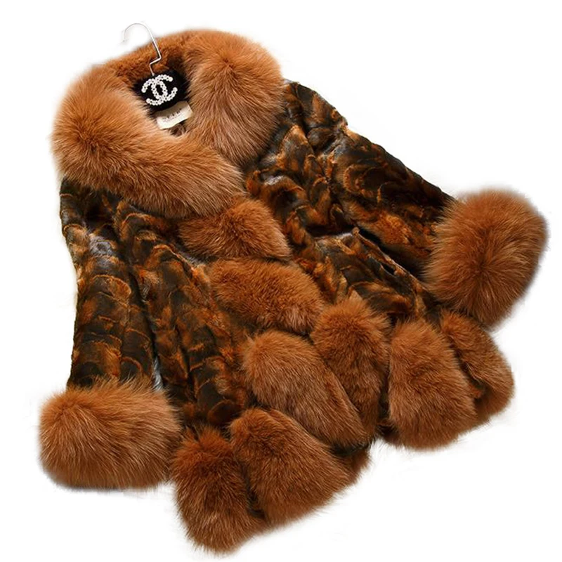 Jade гордость 2017 элегантные реального норки лиса меховой воротник Для женщин