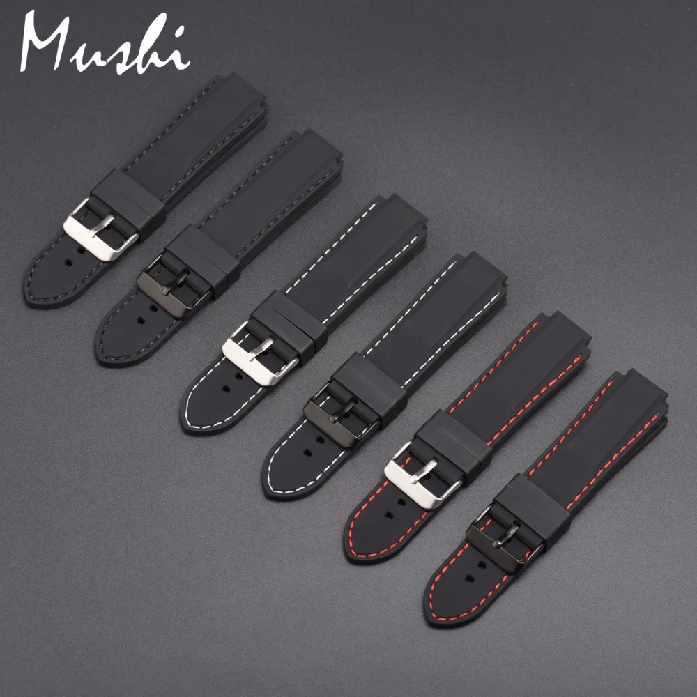 Ремешок силиконовый для часов Timex T49859 | T2N720 T2p141 T2n722 723 738 739 качественный черный