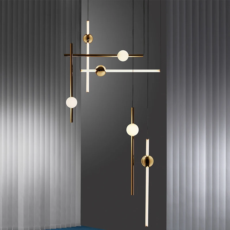 Iluminación LED colgante de decoración, accesorio de iluminación lineal para tienda/comedor/Bar, lámparas colgantes de suspensión de diseño