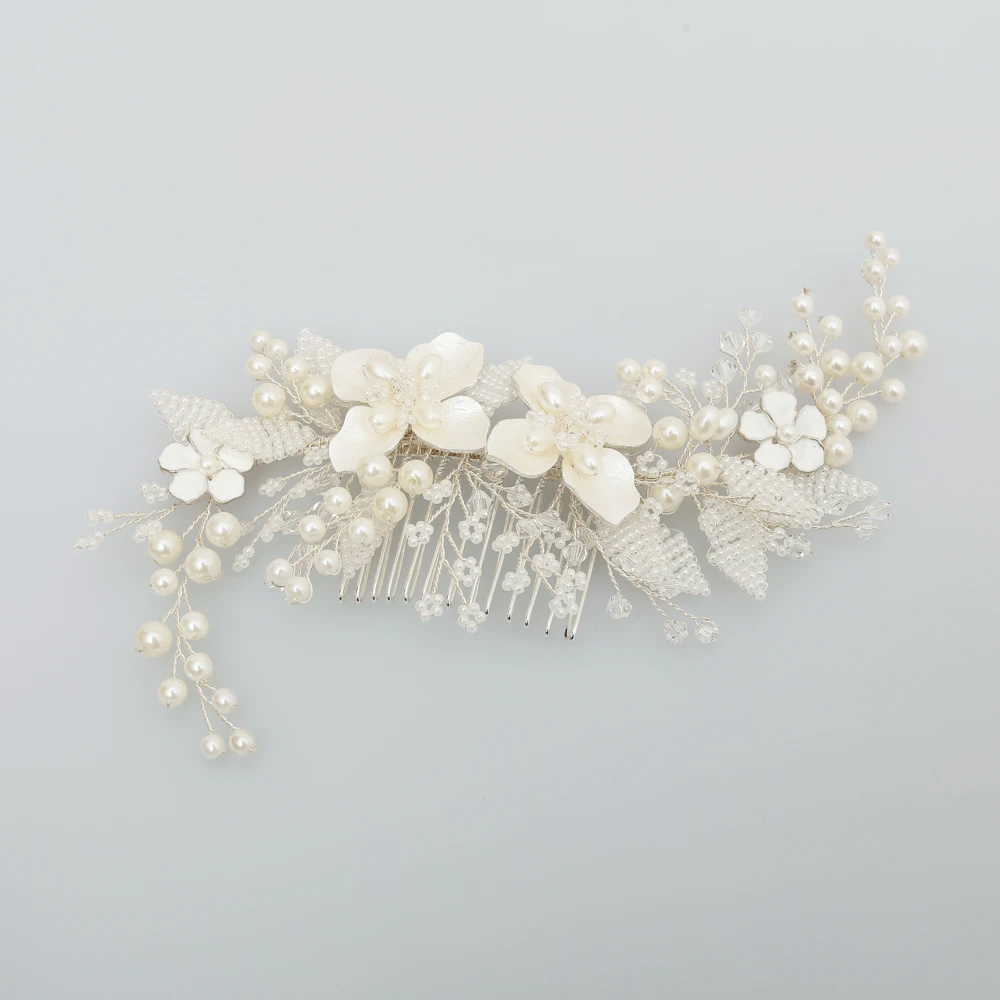Античный серебряный свадебный гребень для волос цветочный свадебный головной убор мода для невесты украшения для волос ручной работы женские аксессуары для волос